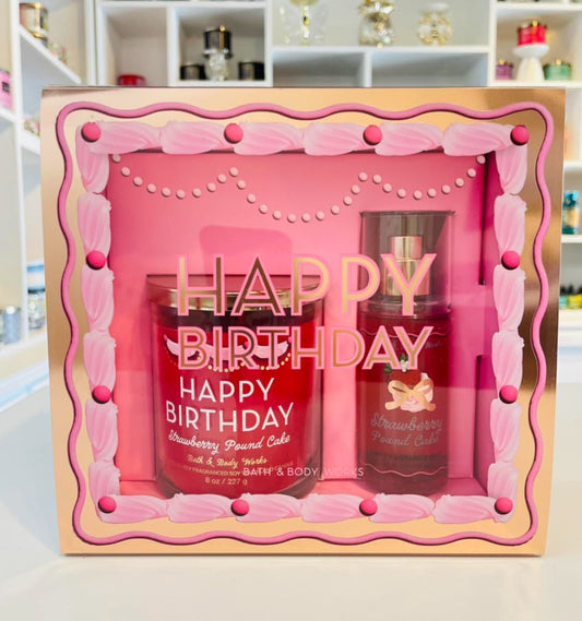 Strawberry Pound Cake Gift Set🍓🎂🍰 Vela & Mini Splash