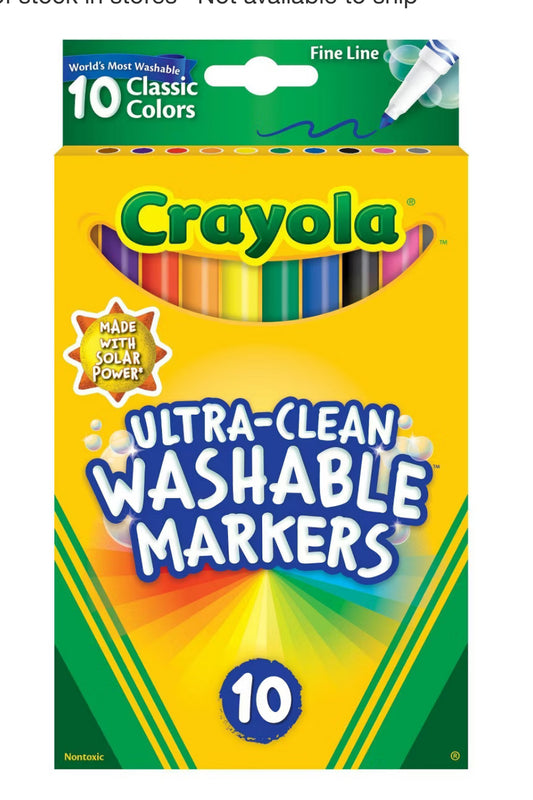 Crayola 10ct Ultra-Clean Washable Markers Fine Line Classic Colors