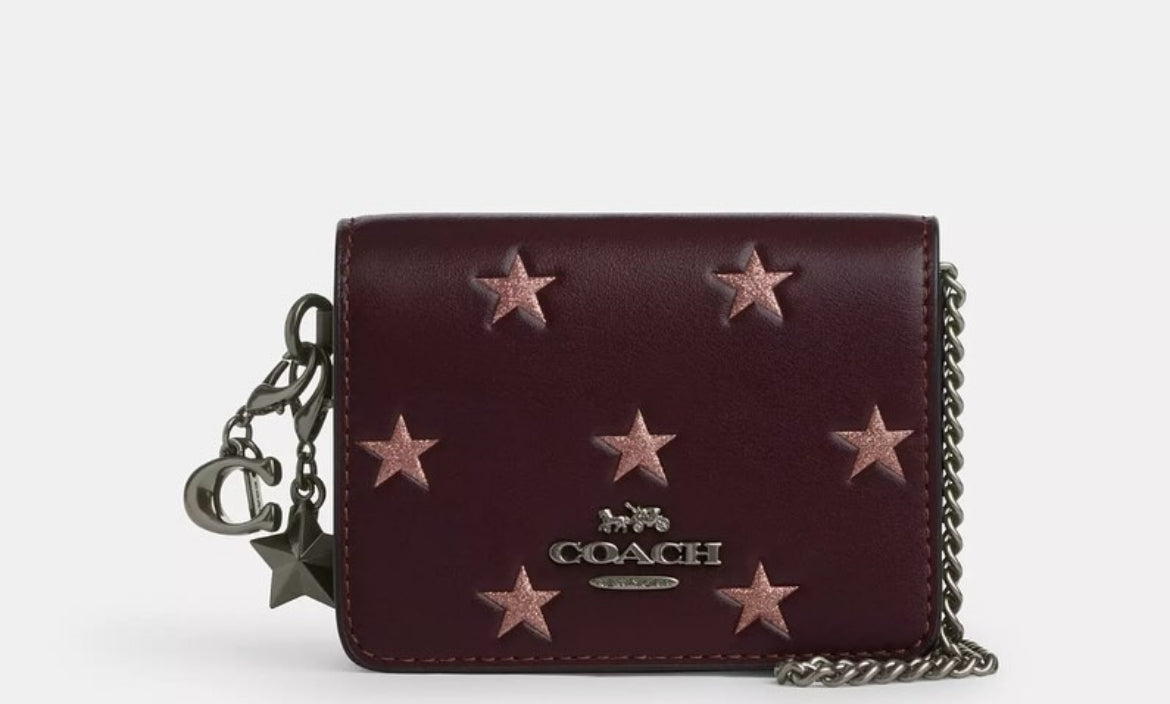 Mini Wallet on a Chain Star Print