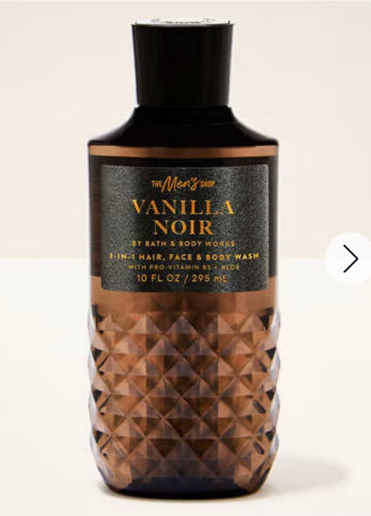 Men's
Vanilla Noir
3-in-1 Hair, Face & Body Wash