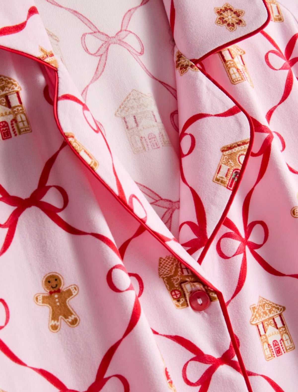 Pijama de pantalón Navideña de lazos Rojos