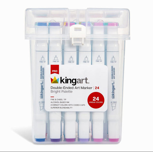 Kingart Double Ended Art Market 24 colors