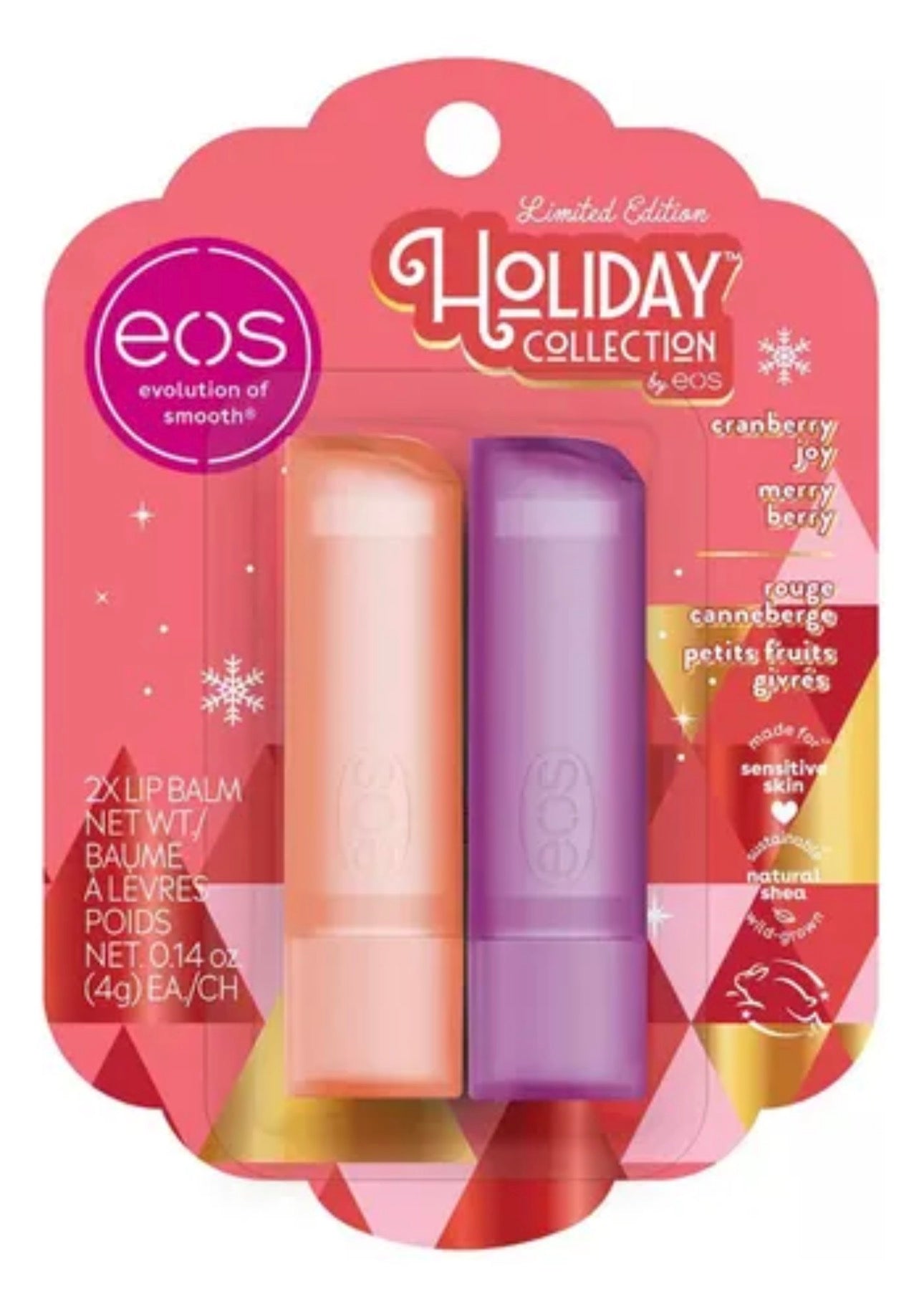 Eos Bálsamo Labial Holiday Cranberry Joy & Merry Berry