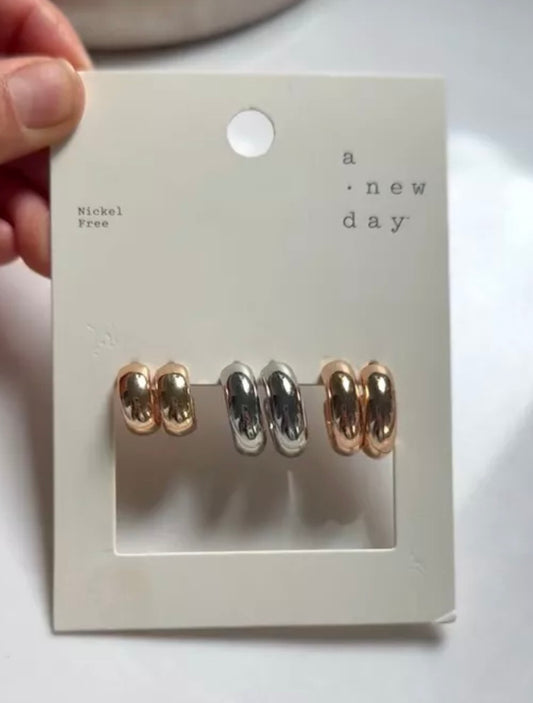 Variety Hoop Earrings 3pc