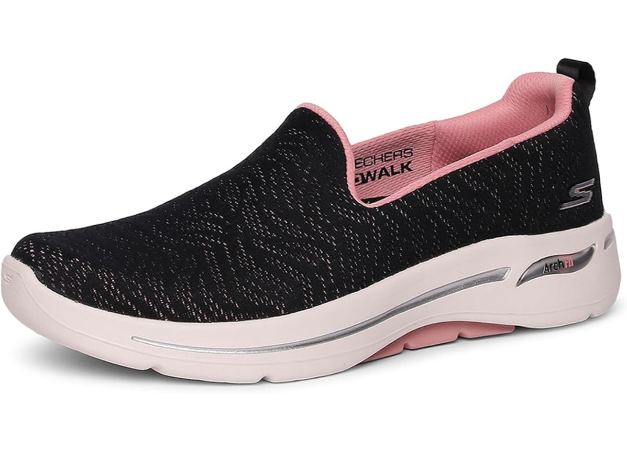 Tenis Skechers negro/rosado