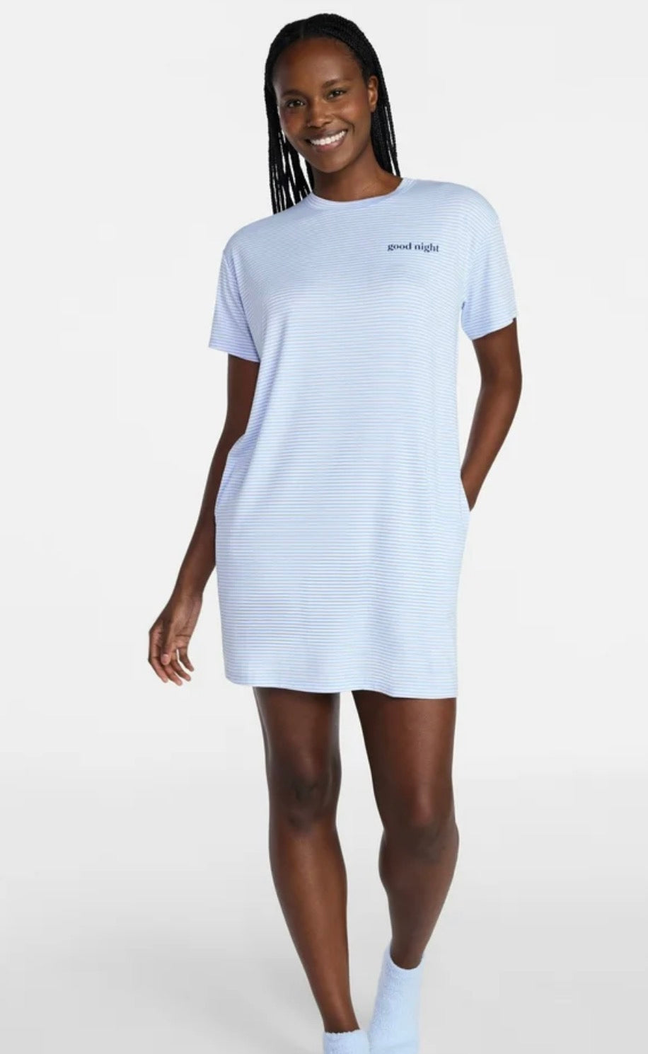 Camisón rayado celeste