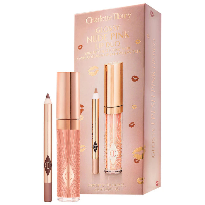 ✨Charlotte Tilbury✨
Mini Glossy Pink Lip Gloss + Lip Liner Set Nude Pink