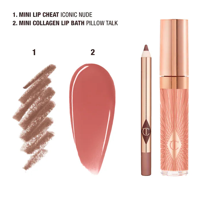 ✨Charlotte Tilbury✨
Mini Glossy Pink Lip Gloss + Lip Liner Set Nude Pink