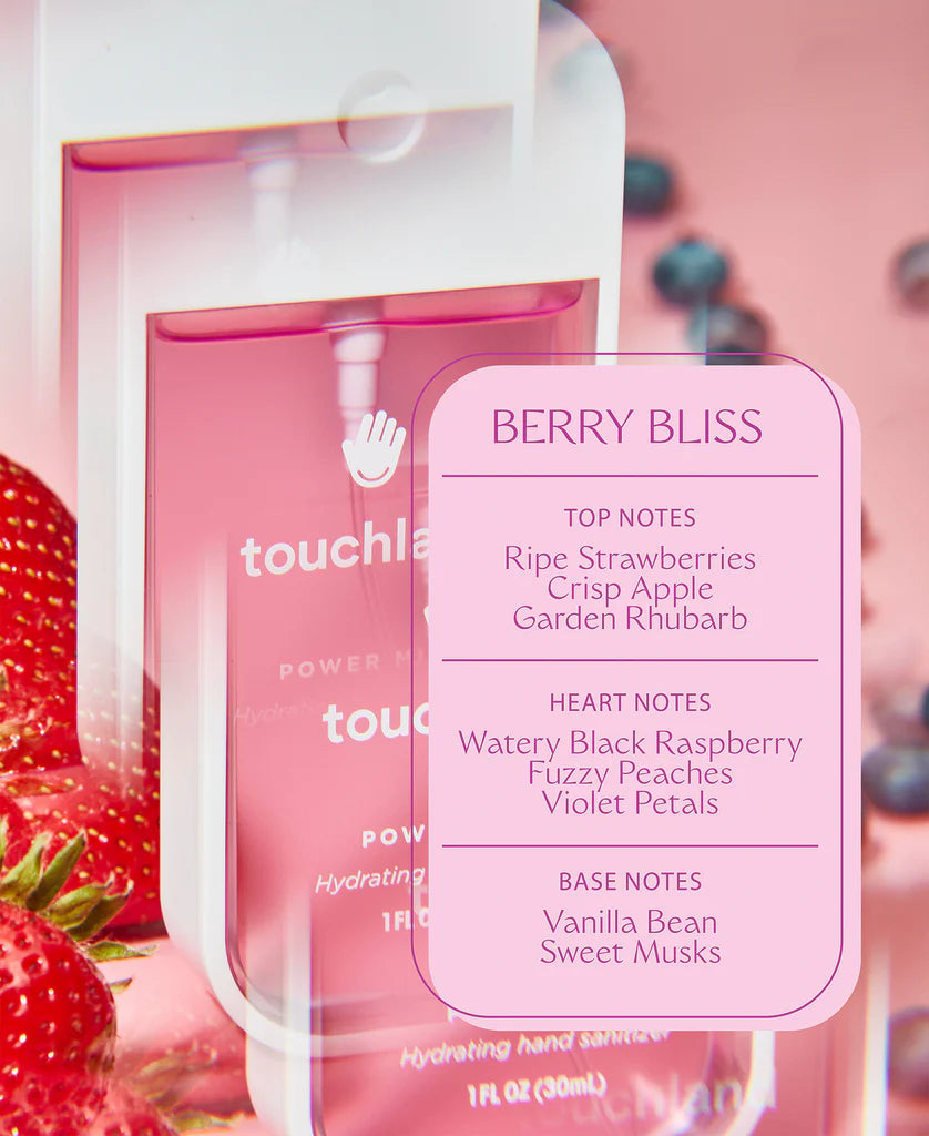 Touchland desinfectante en spray POWER MIST BERRY BLISS
Hydrating hand sanitizer mist - 1 FL OZ (30ml)