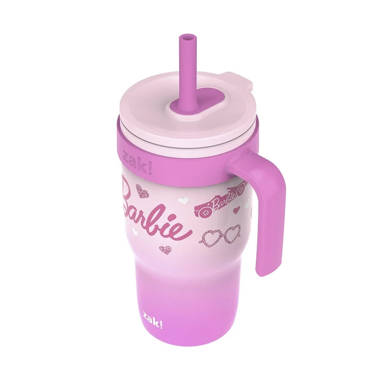 Vaso con pajilla para niñas Antiderrame Zak! 18oz Barbie