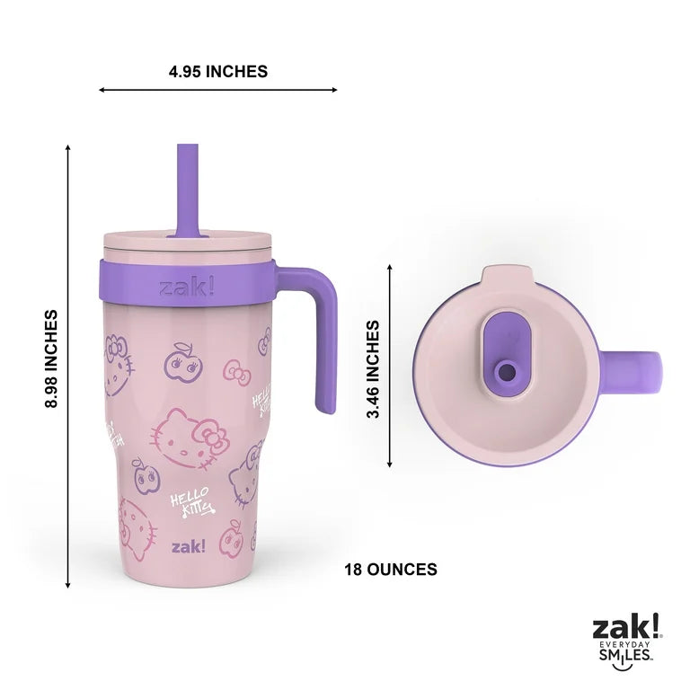 Vaso con pajilla antiderrame para niña Zak! Hello Kitty