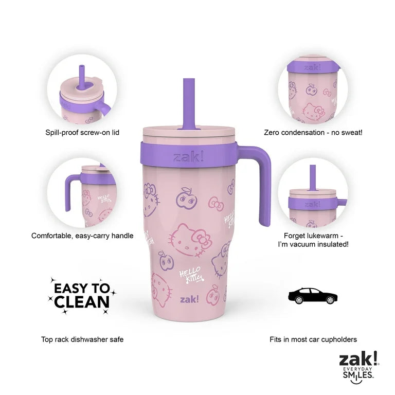 Vaso con pajilla antiderrame para niña Zak! Hello Kitty