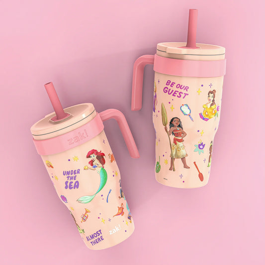 Vaso con pajilla antiderrame para niñas Zak! Princesas