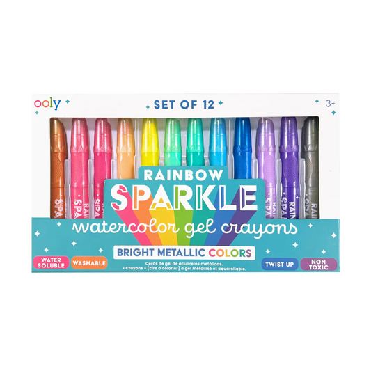 🌈 Rainbow Sparkle Watercolor gel Crayons 🖍️