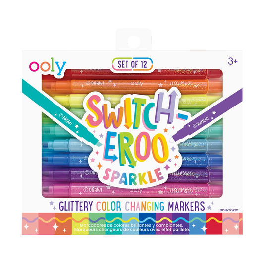OOLY Switch-Eroo Sparkle Glittery Color Changing Markers - Set of 12