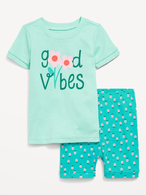 Pijama Old Navy Good Vibes 🌸💗