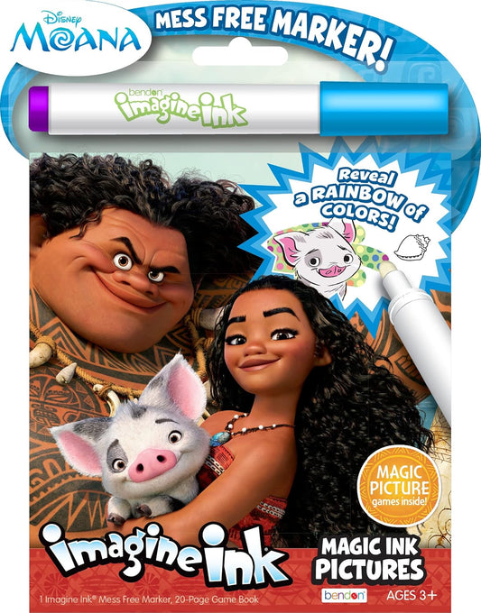 Imagine Ink Moana Stickers y libro de colorear