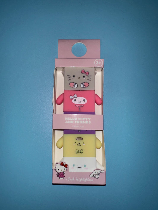 4 Pack Highlighters Hello Kitty and Friends