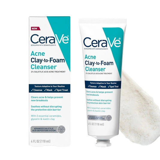 Cerave acne clay to foam cleanser, 4fl oz