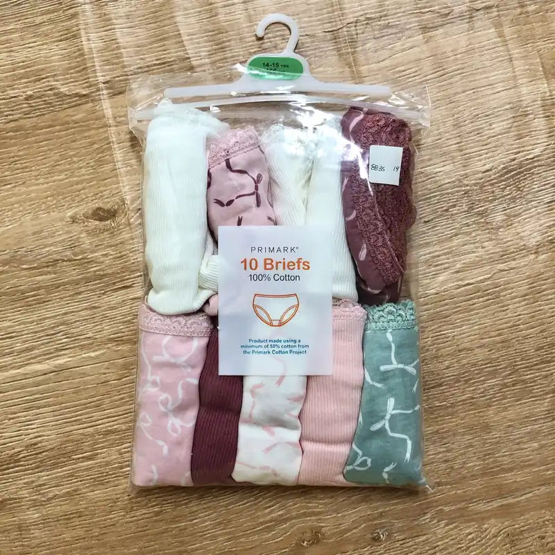 Primark 10 Briefs cotton, 8-9 years