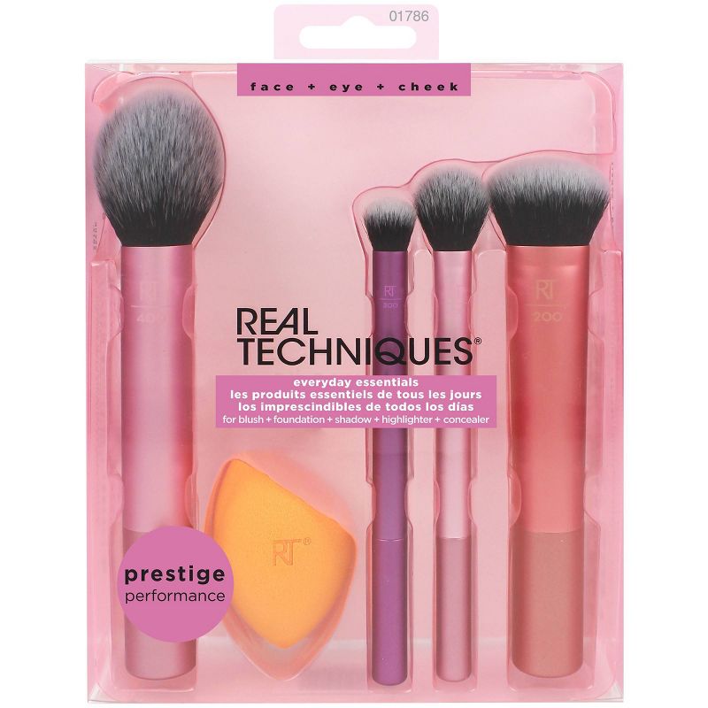 Real Techniques Everyday Essentials Makeup Brush Kit - 5pc