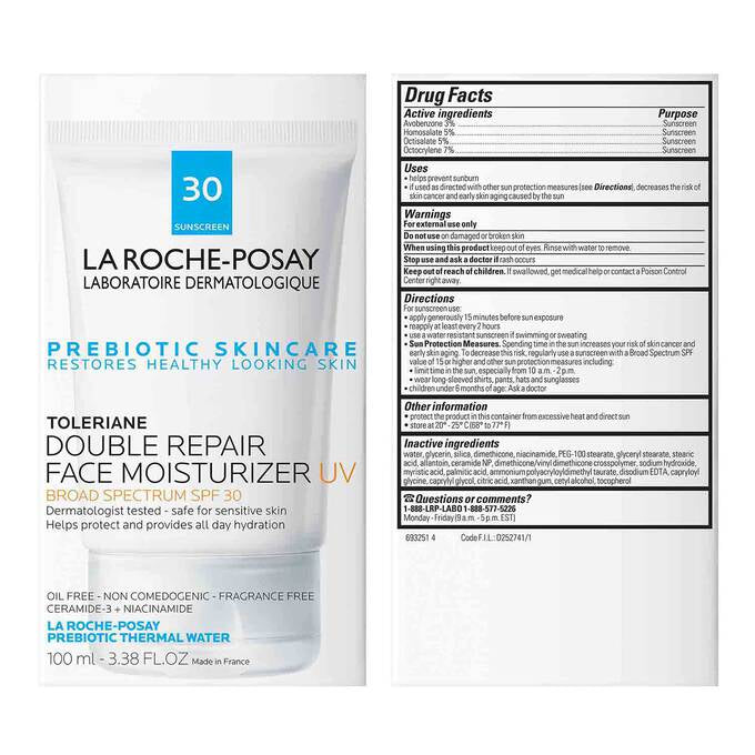 La Roche-Posay Toleriane Double Repair Face Moisturizer UV Broad Spectrun SPF30