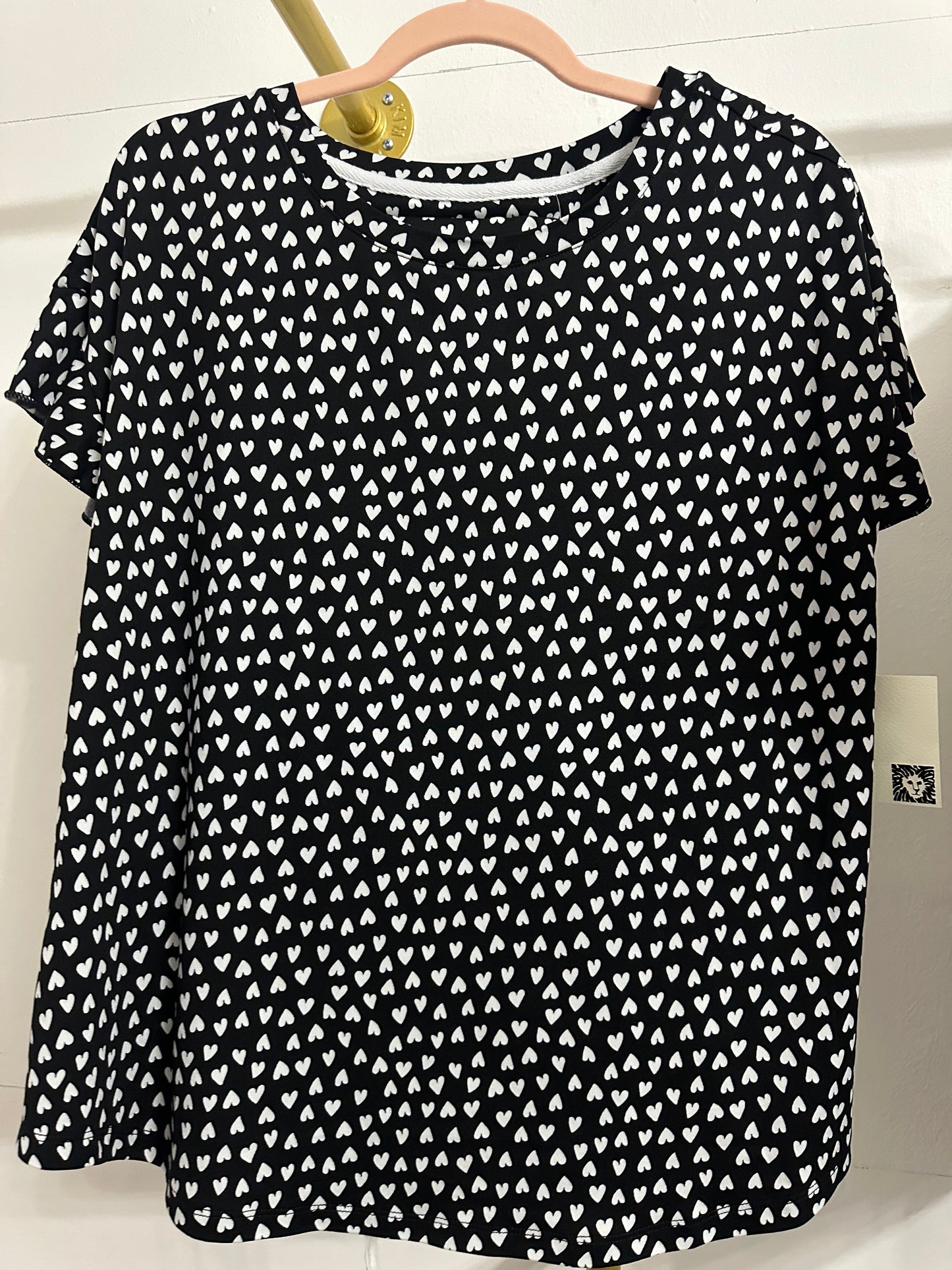 Pijama Negra de Corazones Blancos