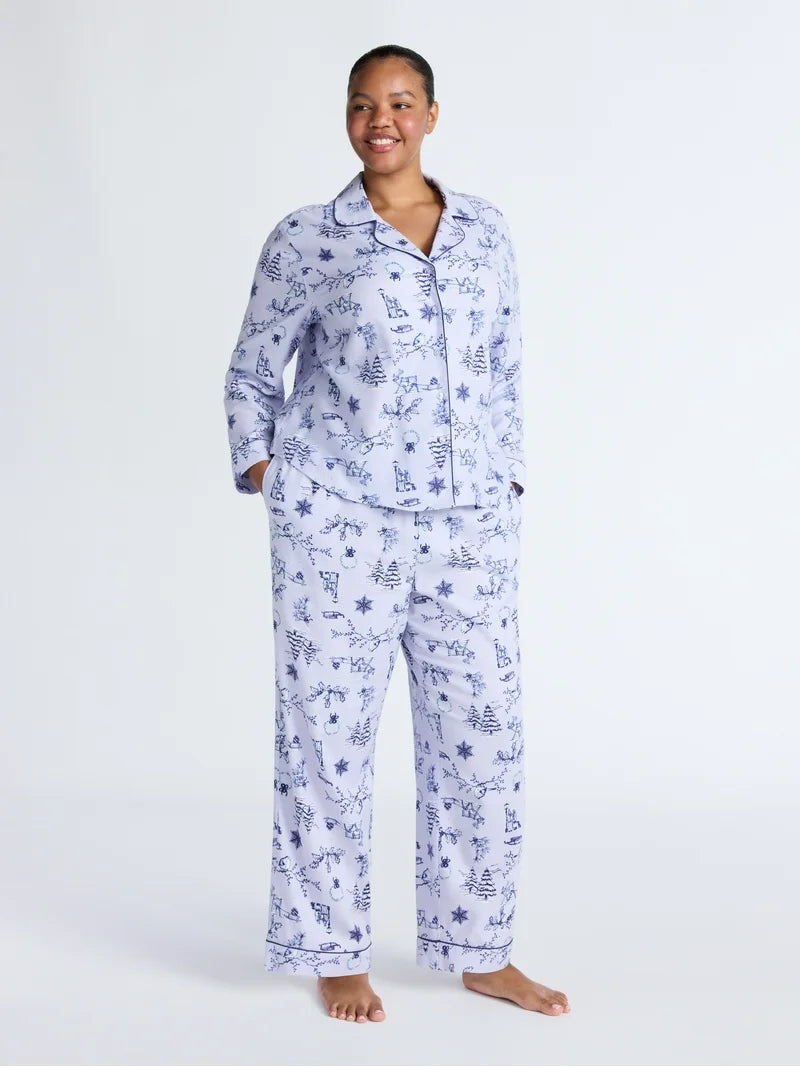 Pijama Navideña Celeste