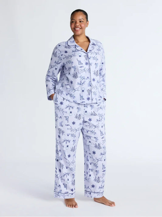 Pijama Navideña Celeste