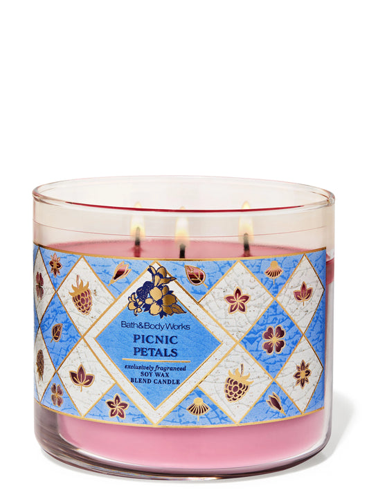 Vela 3 Mechas Picnic Petals