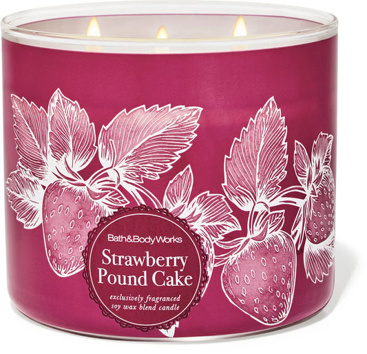 Vela 3 Mechas Strawberry Pound Cake