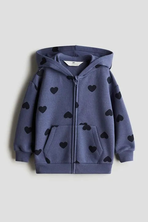 Suéter Zipper Navy Hearts💕