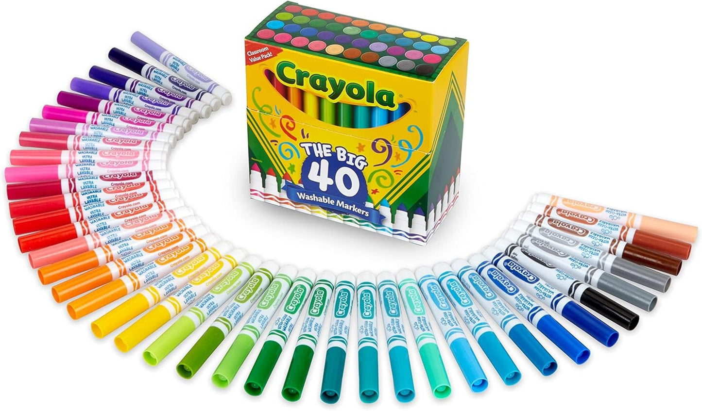 Crayola Ultra Clean Washable Markers 40ct  Marker Set