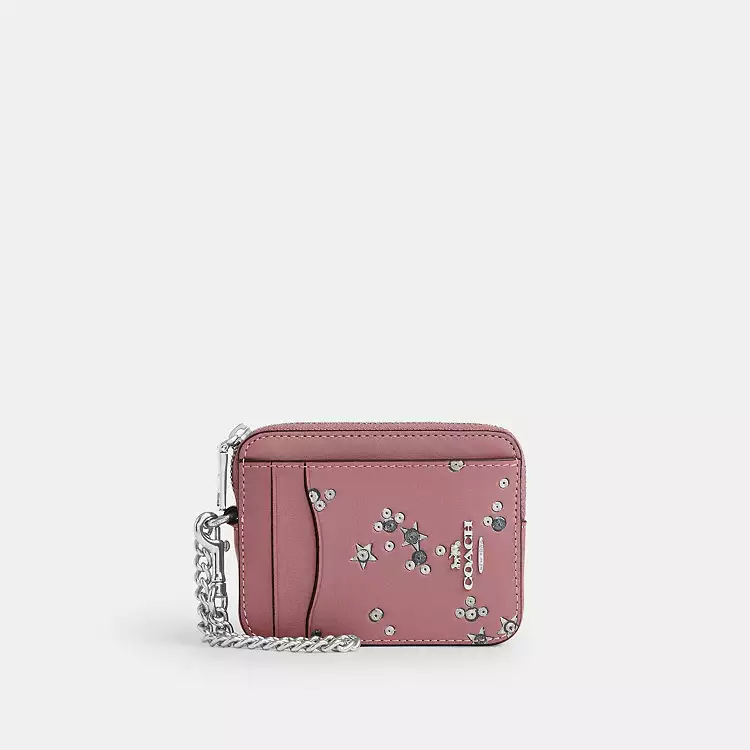 Coach Zip Card Case With Star Print