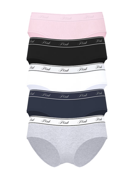 PINK 5-Pack Logo Cotton Hiphugger Panties