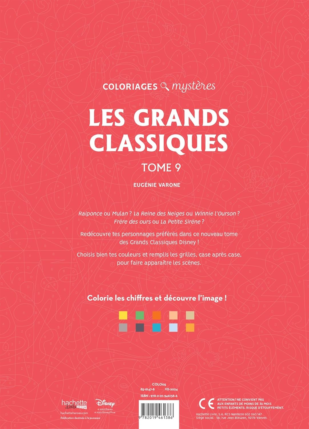 Coloriages mystères Disney - Les Grands classiques Tome 9