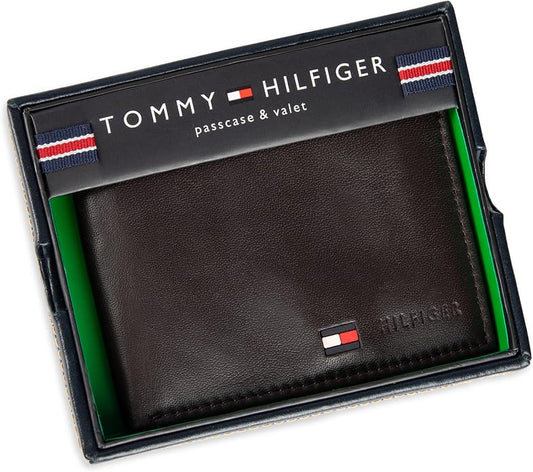 Tommy Hilfiger Men's Leather Bifold Wallet Café