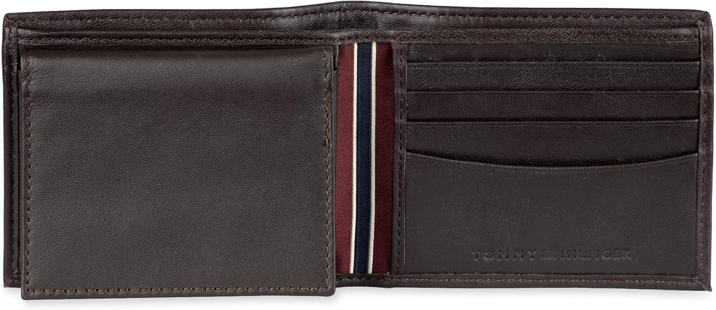Tommy Hilfiger Men's Leather Bifold Wallet Café