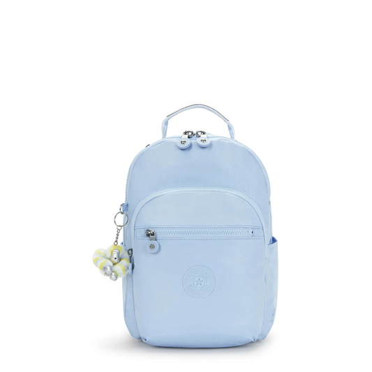 Kipling SEOUL SMALL METALLIC TABLET BACKPACK Clear Sky Metallic