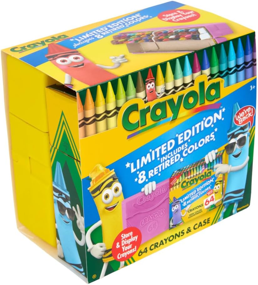 Crayola Crayon Box (64 Count), With Limited Edition Colors & Plastic Case