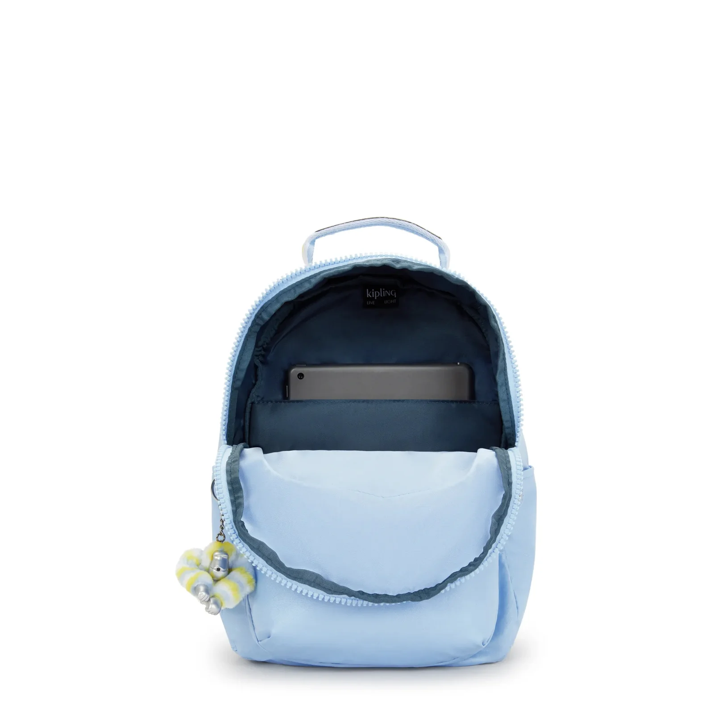 Kipling SEOUL SMALL METALLIC TABLET BACKPACK Clear Sky Metallic