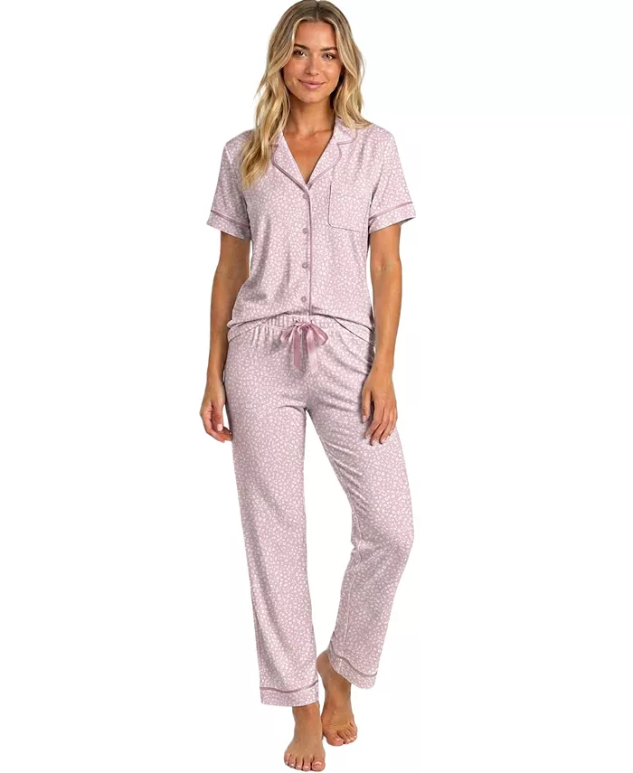 Pijama de Pantalón Animal Print  Rosada