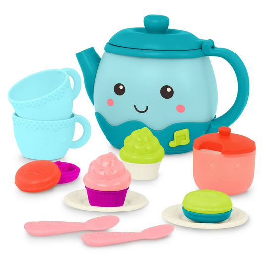 B. toys - Toy Singing Tea Set - Musical Tea Party: Pretend Play, Lights Up, Social Skills