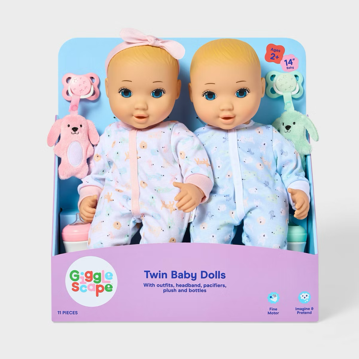 14" Boy Girl Twin Baby Dolls