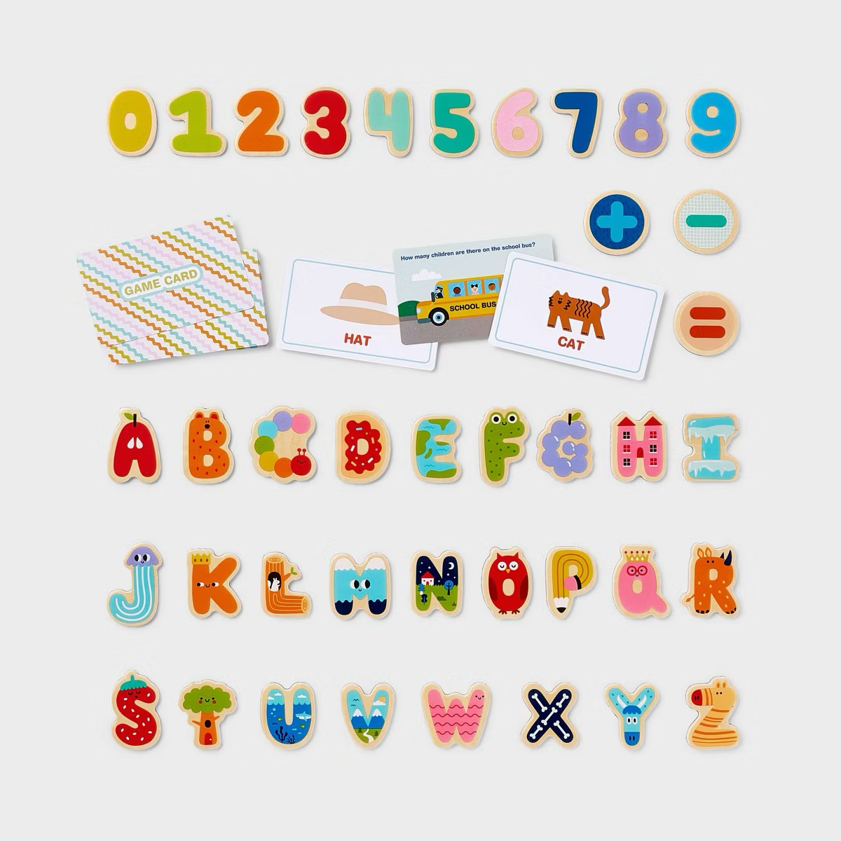 Wooden Magnetic Alphabet with Tin - Gigglescape™