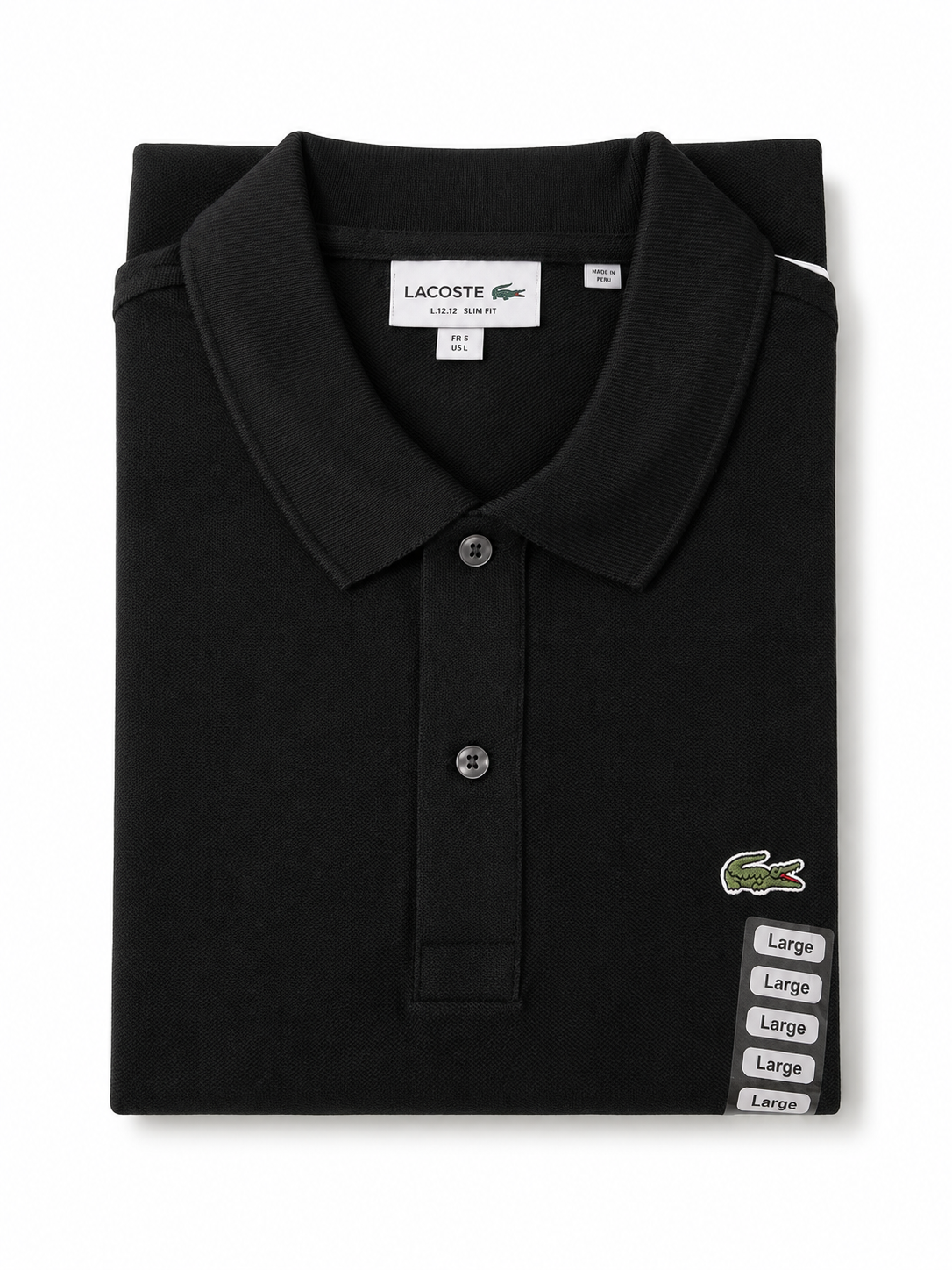 Camisa Tipo Polo Lacoste Negra