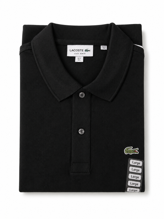 Camisa Tipo Polo Lacoste Negra