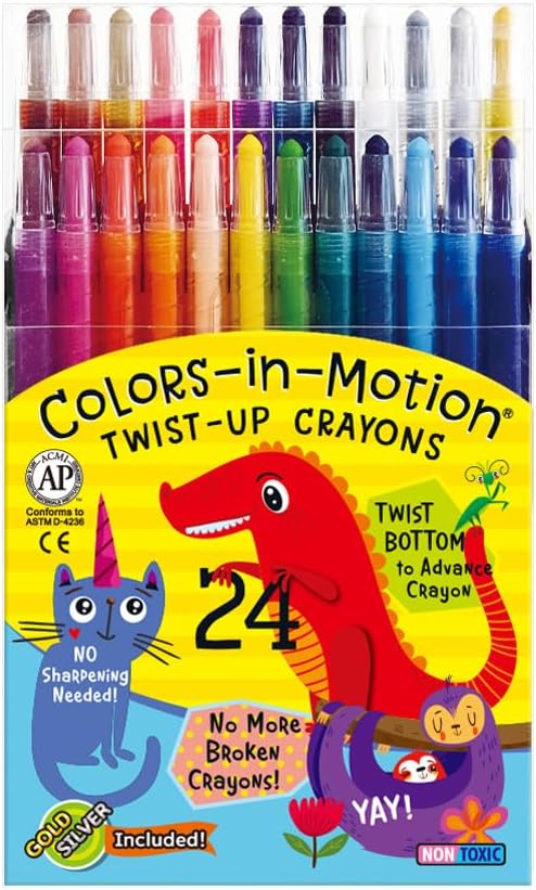Colors-in-Motion Twist-Up Crayons 24 Count Color Set