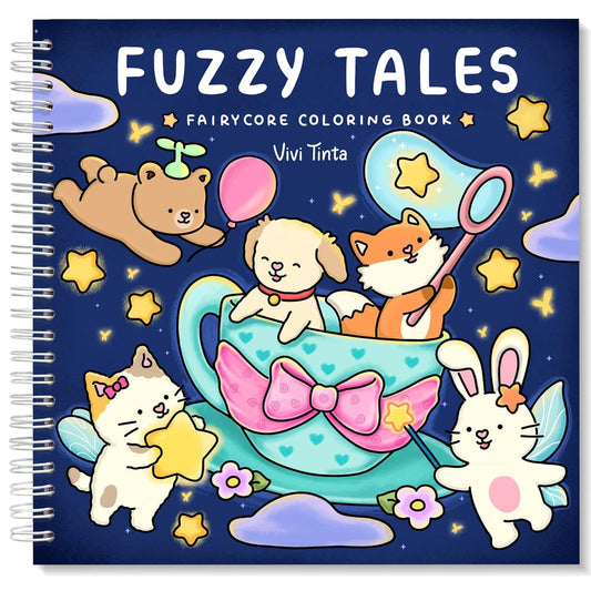 Fuzzy Tales: Fairycore Coloring Book for Adults & Teens Spiral Version