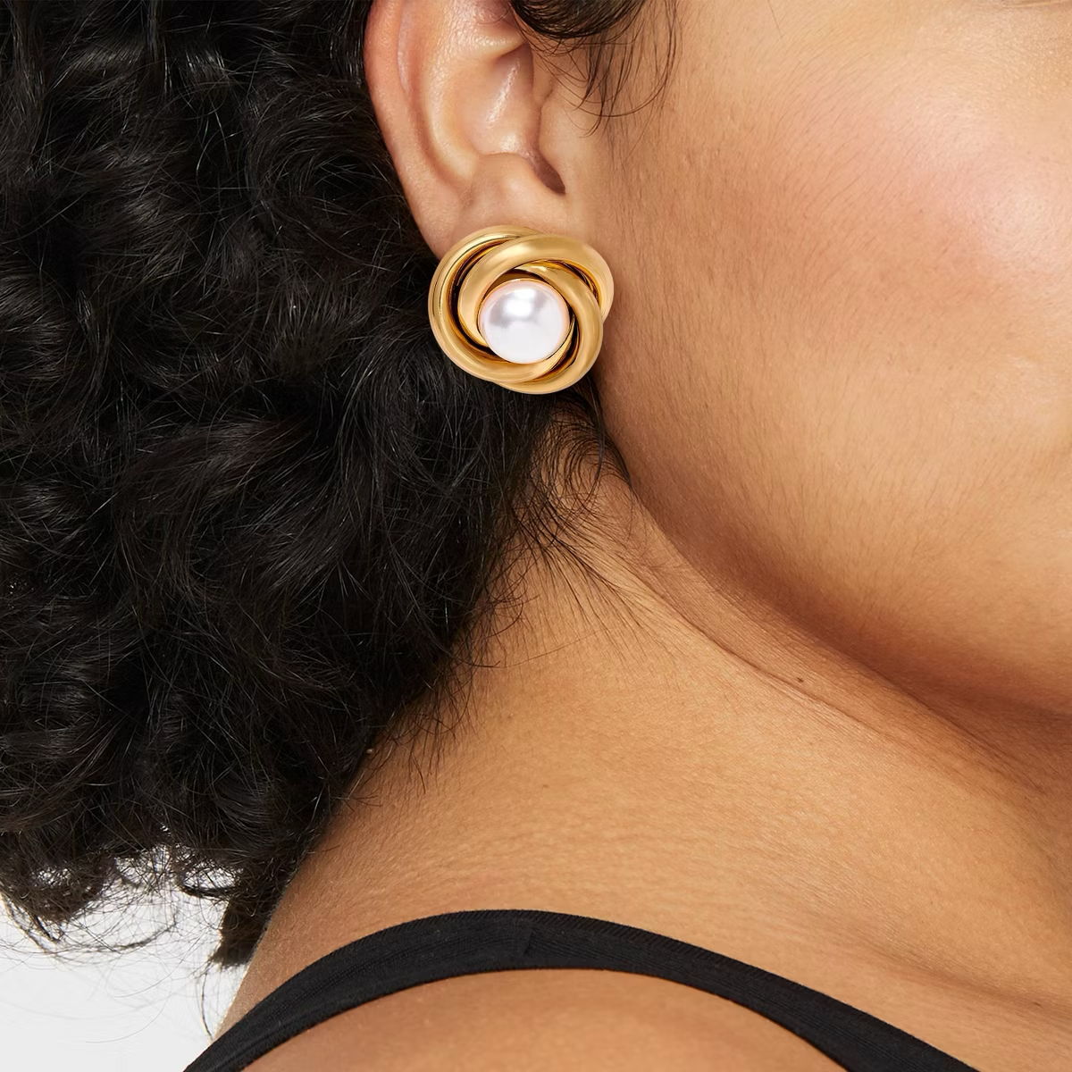Pearl Button Earrings - A New Day™